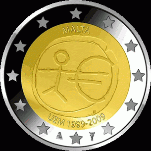 Malta 2 euro 2009 10 jr EMU UNC